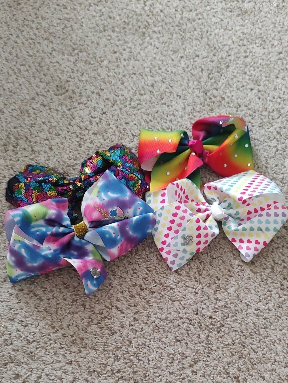 (4) Multicolor Bows Hair Clip